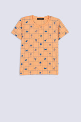 Boys' Coastal Grid Printed Tee