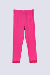 Lace Hem Girls' Legging