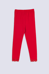 Lace Hem Girls' Legging
