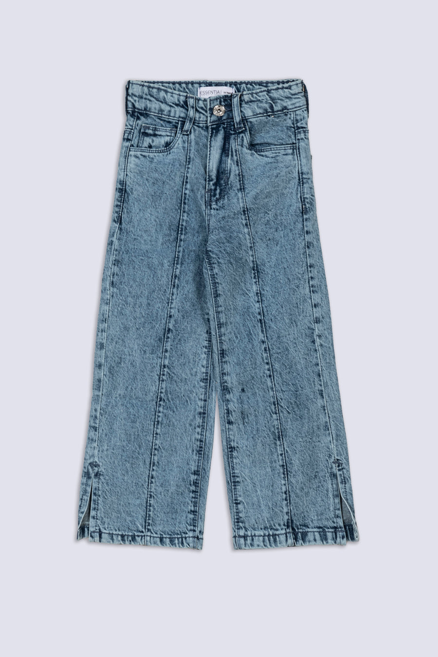 Wide Leg Girl's Seam Denim Pant