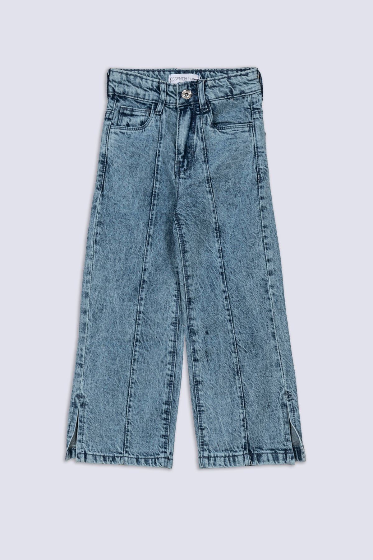 Wide Leg Girl's Seam Denim Pant