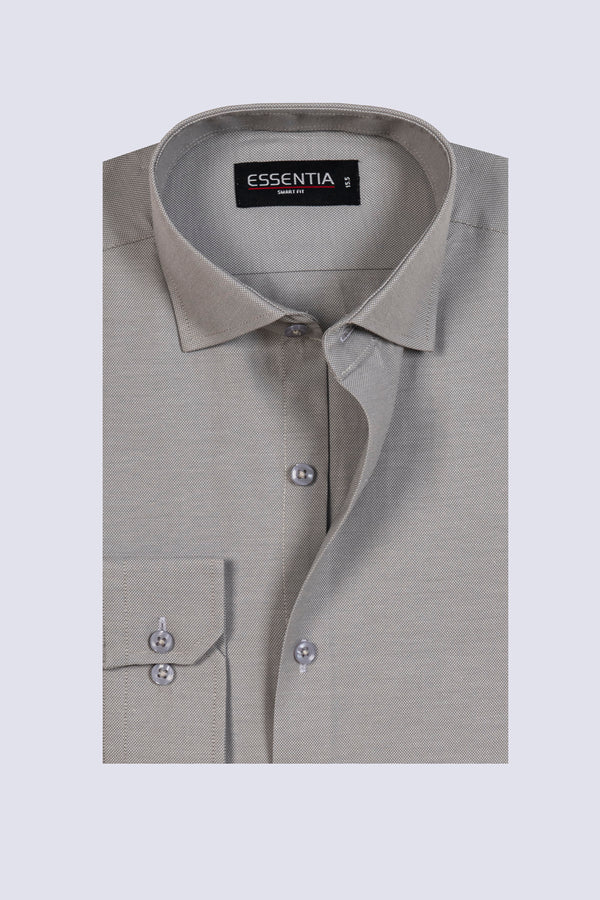 Men's Grey Dobby Formal Shirt