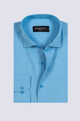 Men's Sky Blue Dobby Formal Shirt