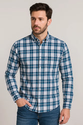 White Men's Checkered Shirt