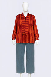 Rust Stripe Ladies Overlay Top