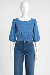 Sea Blue Floral Ladies Top