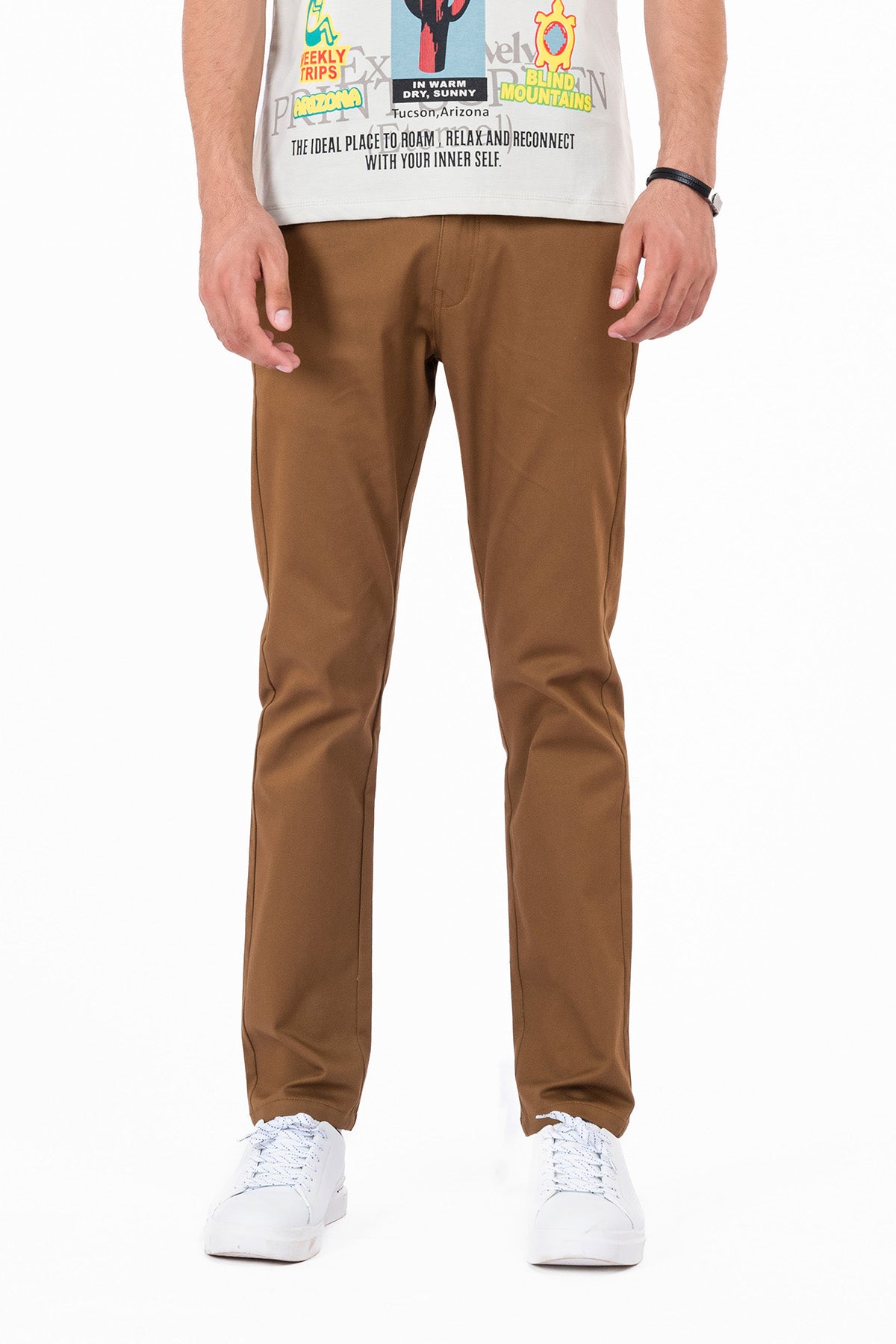 Men's Plain Brown Cotton Pant