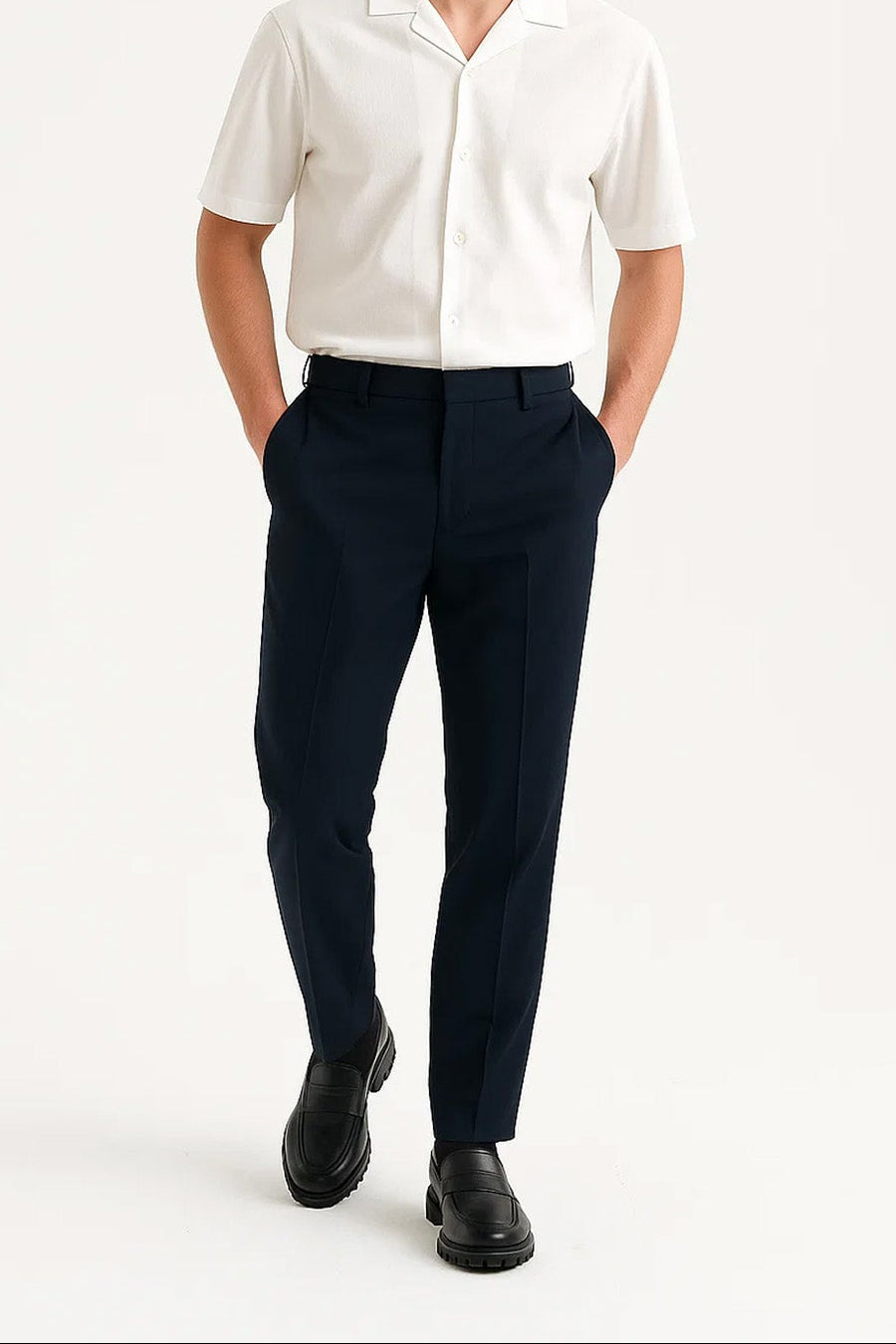 Men's Navy Blue Formal Trousers