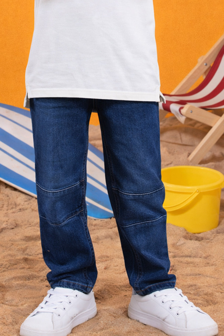 Boys' Dark Blue Panel Denim