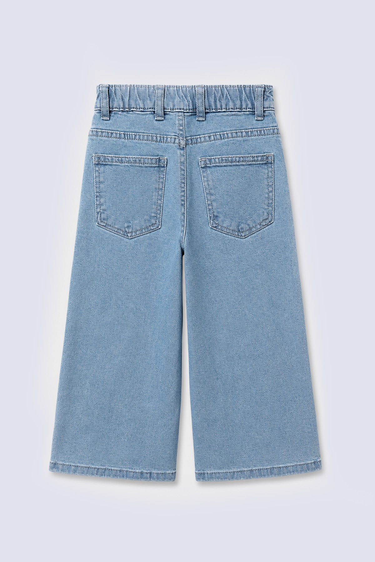 Girls' Light Wash Wide Denim