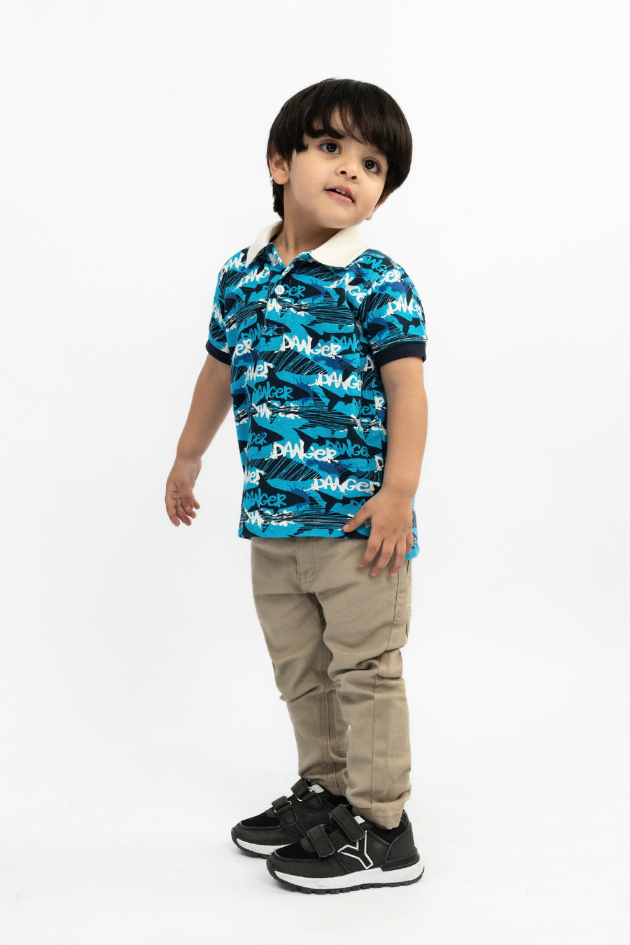 All Over Printed Boy's Polo Shirt