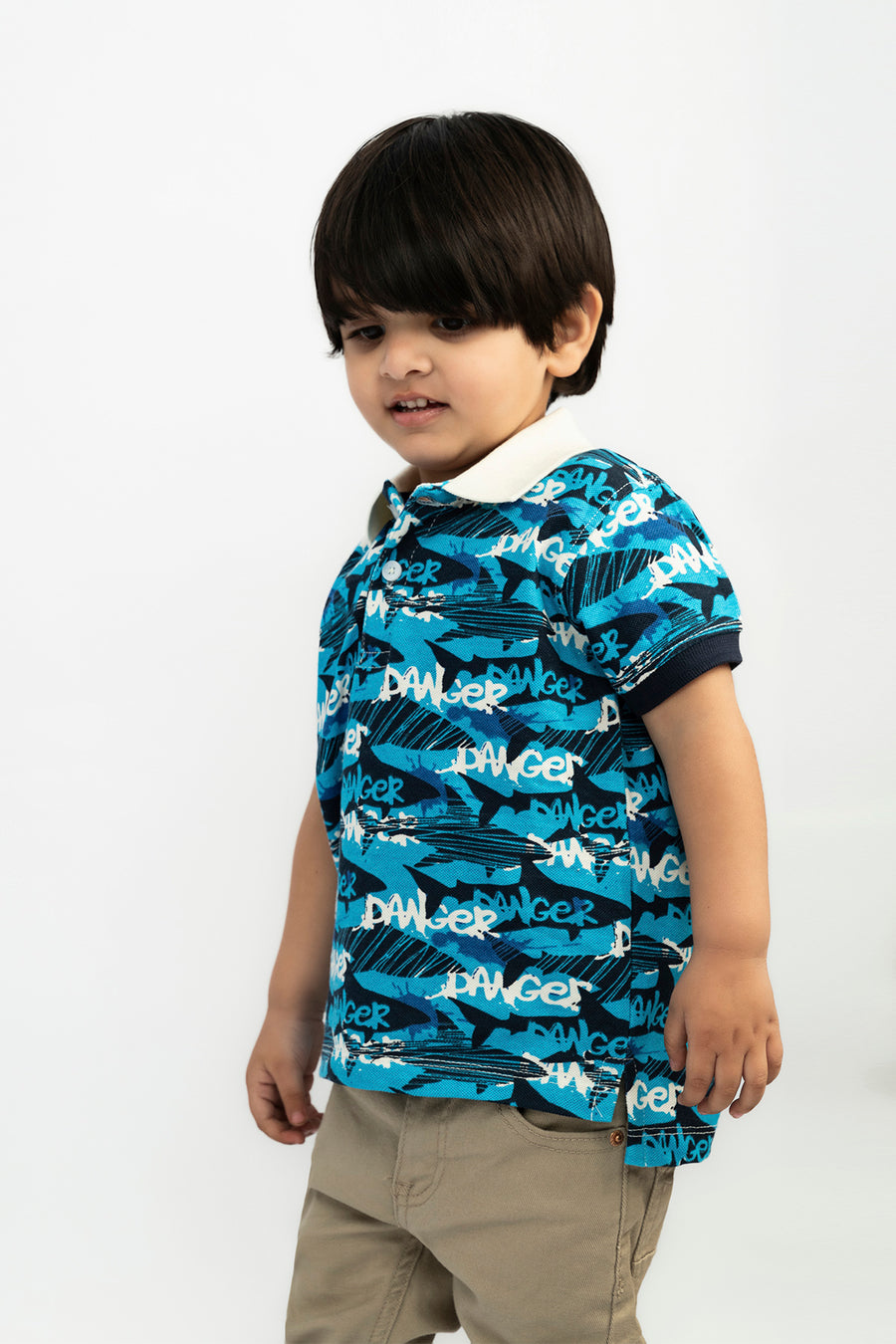 All Over Printed Boy's Polo Shirt