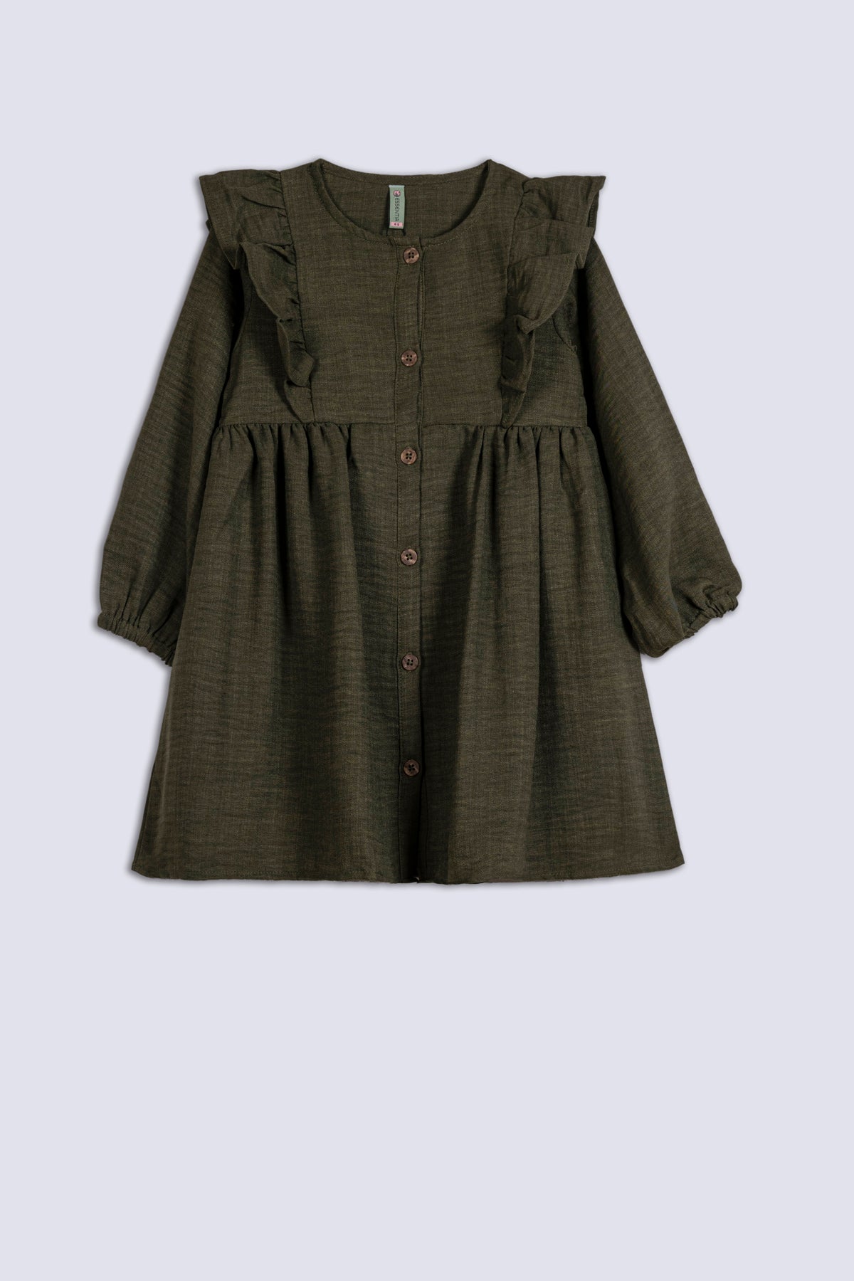 Olive Green Girl's Frock