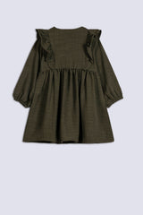 Olive Green Girl's Frock