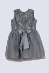 Grey Girl's Fancy Frock