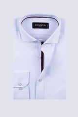 White Textured Men's Dress Shirt