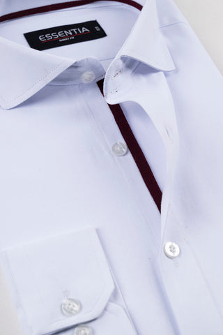 White Textured Men's Dress Shirt – Essentia