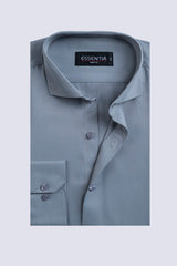 Grey Self Men's Dress Shirt