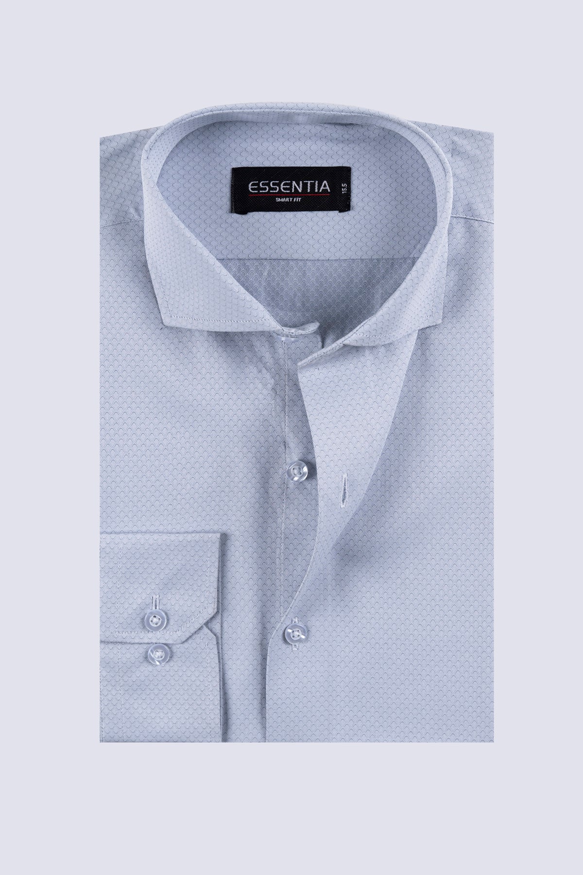 S Grey Self Men's Dress Shirt