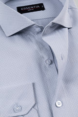 S Grey Self Men's Dress Shirt