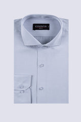 S Grey Self Men's Dress Shirt