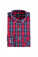 Men's Red & Blue Dress Shirt