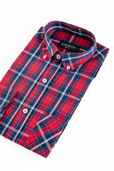 Men's Red & Blue Dress Shirt