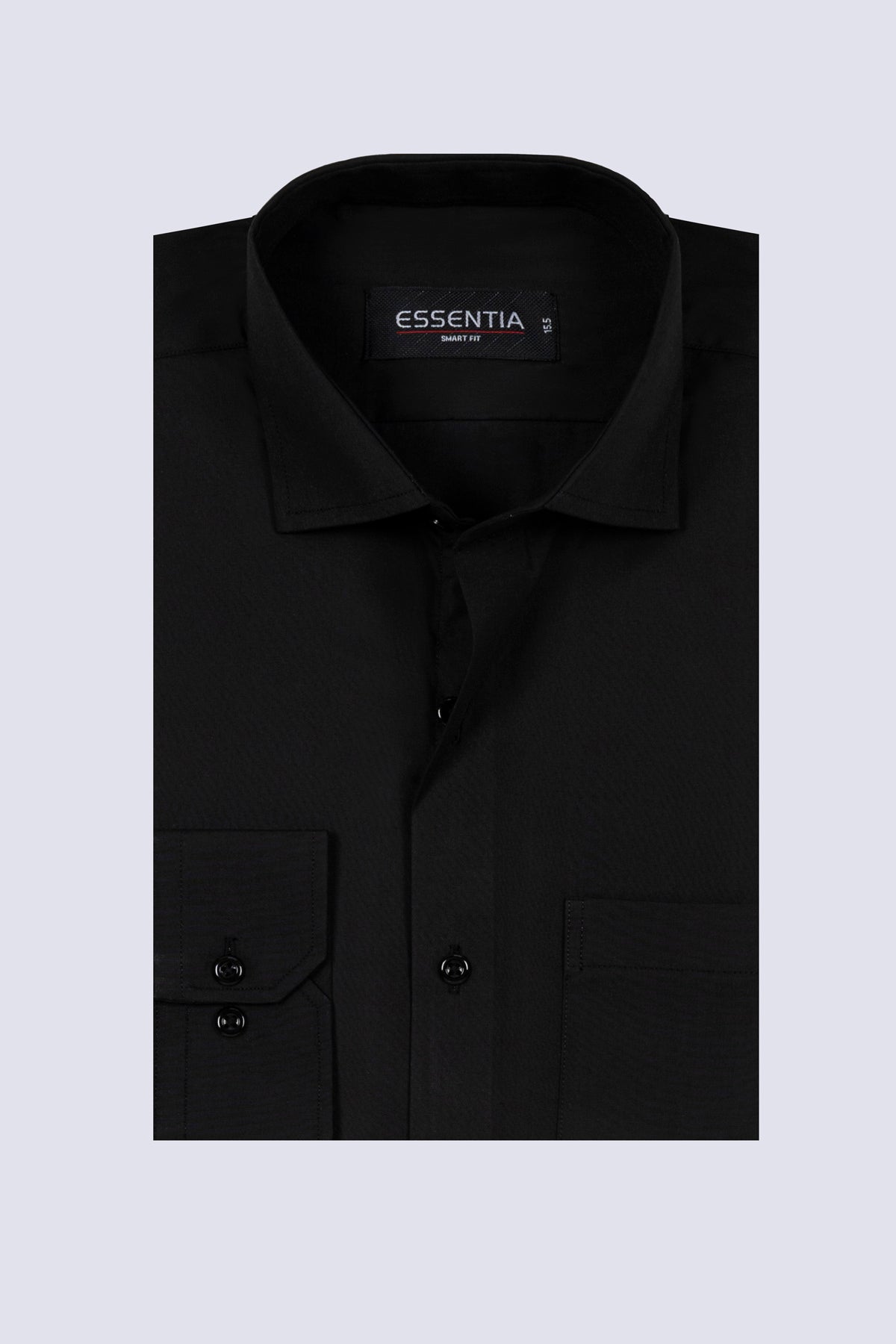 Black Pocket Men's Dress Shirt