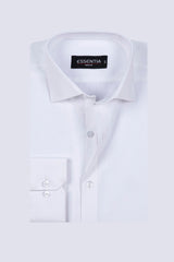 White Textured Men's Dress Shirt