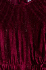 Maroon Velvet Girl's Jumpsuit