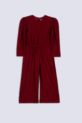 Maroon Corduroy Girl's Jumpsuit