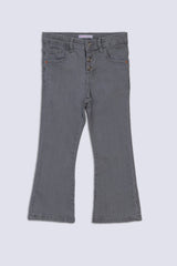 Grey Flare Girl's Denim Pant