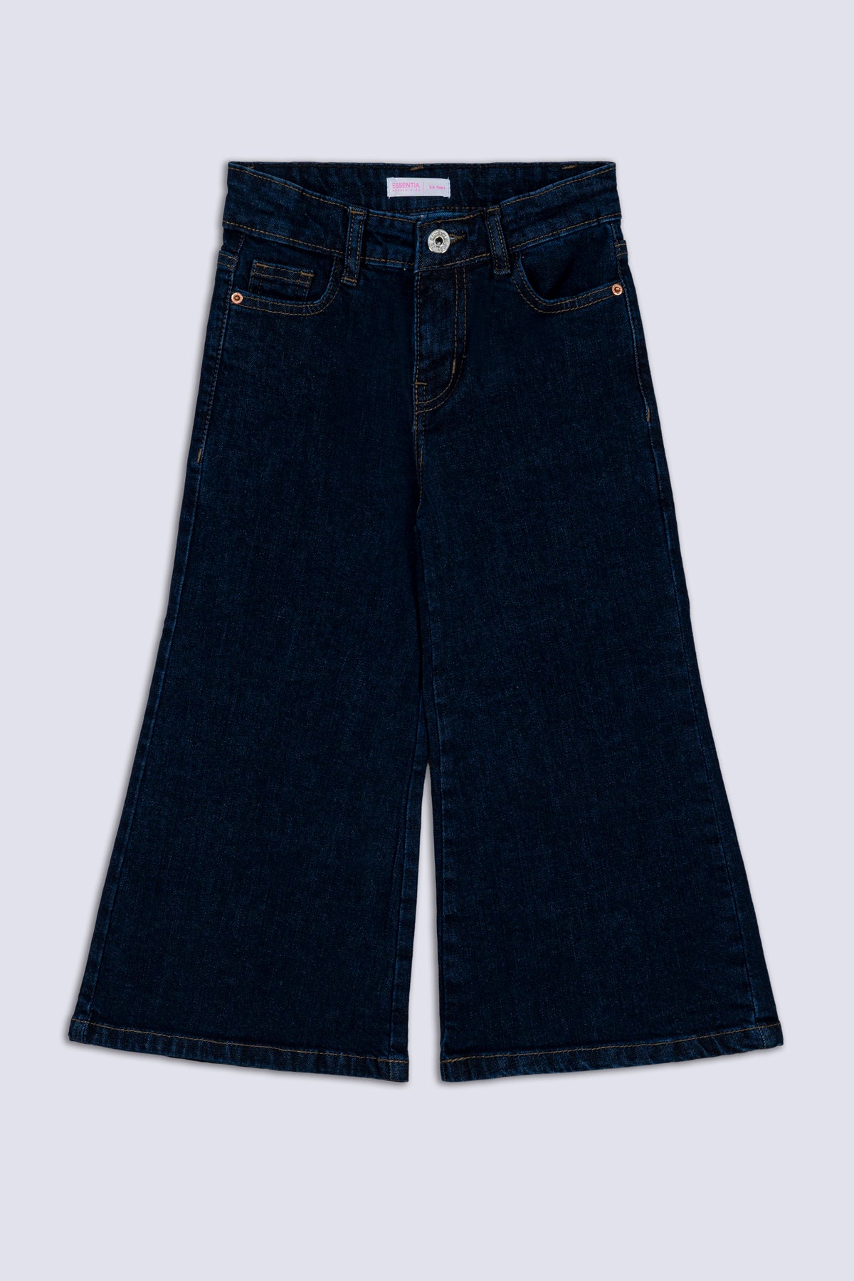 Blue Wide Leg Girl's Denim Pant