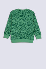 Green Printed Boy's Sweatshirt