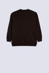 Chocolate Brown Fleece Men's Sweatshirt.