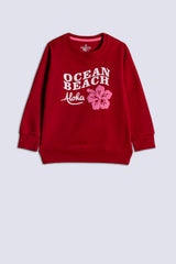 Red Ocean Beach Girls Sweatshirt.