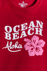 Red Ocean Beach Girls Sweatshirt.