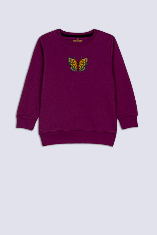 Purple Butterfly Girl's SweatShirt