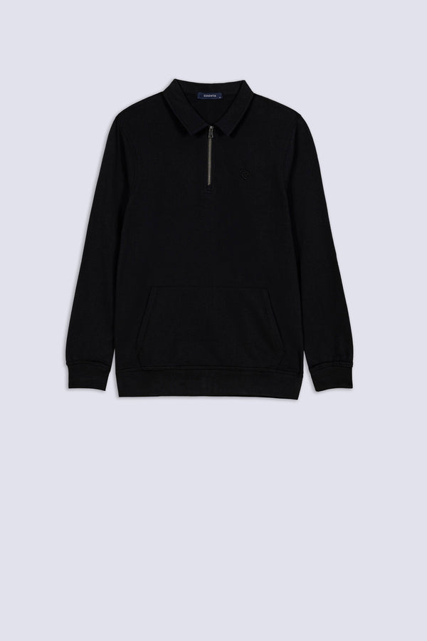Black Men's Coller Sweatshirt
