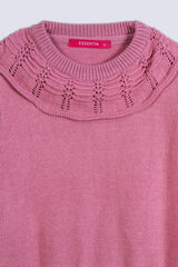 Ruffle Coller Girl's Sweater.