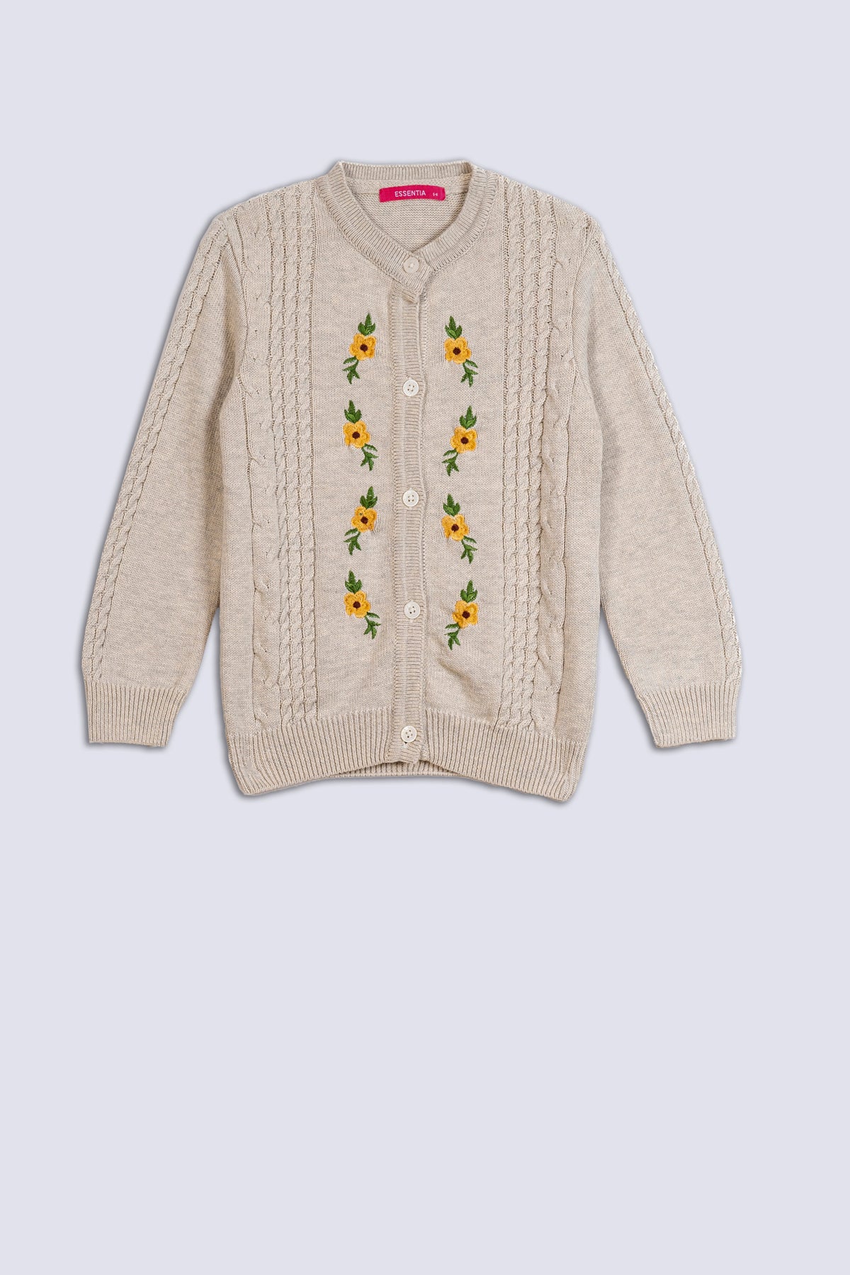 Rhombic Embroidered Girl's Sweater.