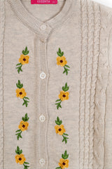 Rhombic Embroidered Girl's Sweater.