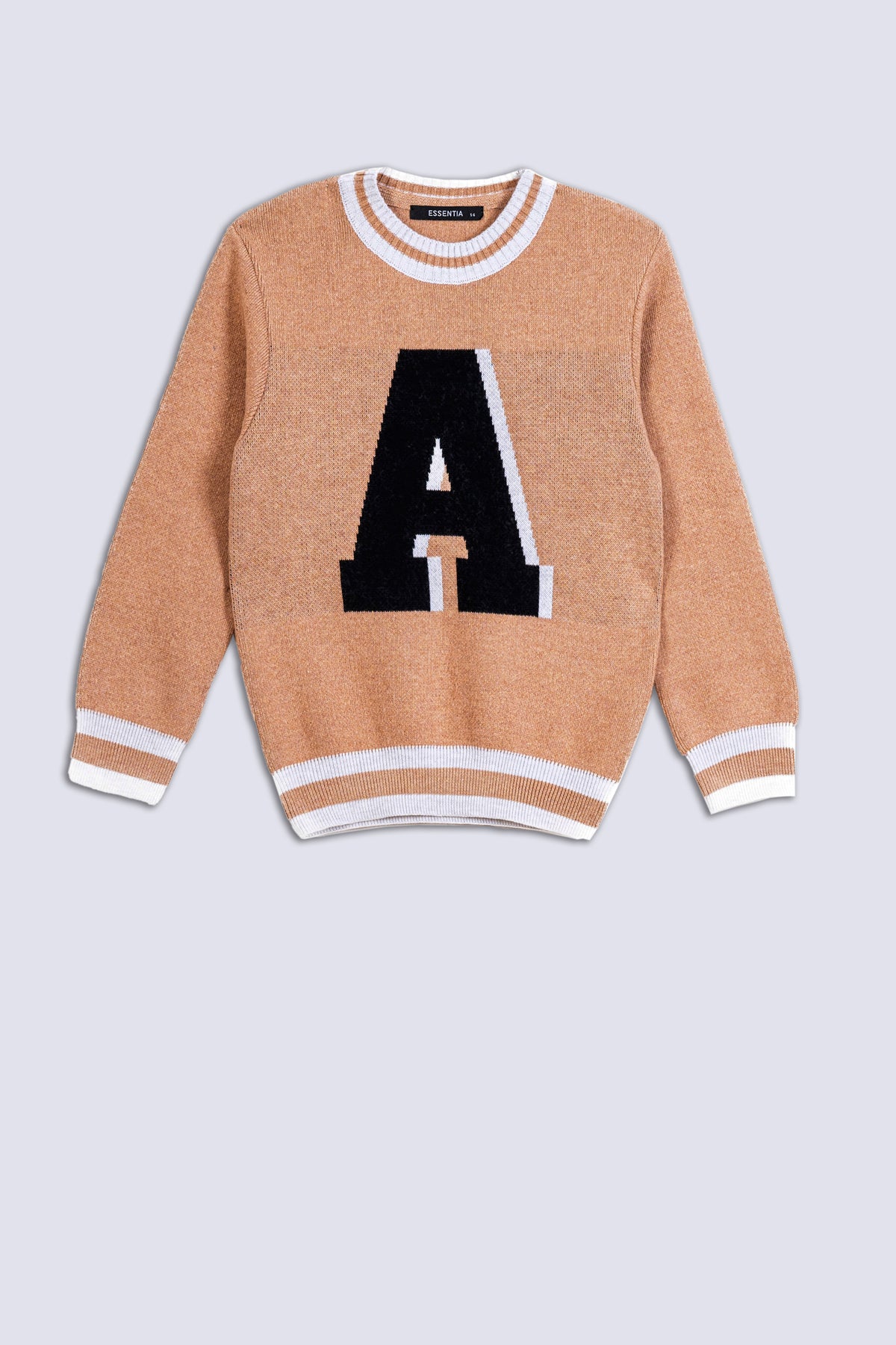 Letter Pattern Boy's Sweater.