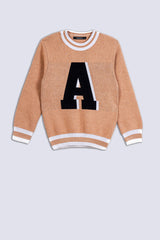 Letter Pattern Boy's Sweater.