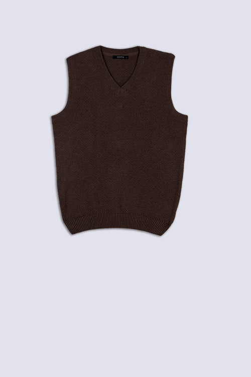 Brown Men's V Neck Sweater
