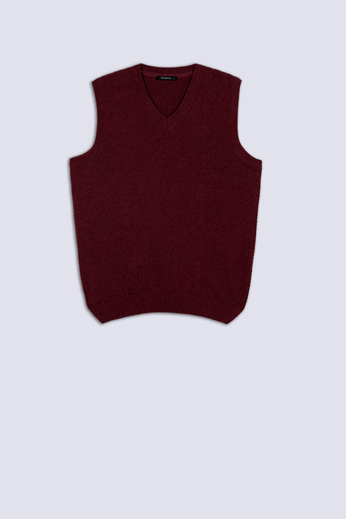 Maroon Men's V Neck Sweater