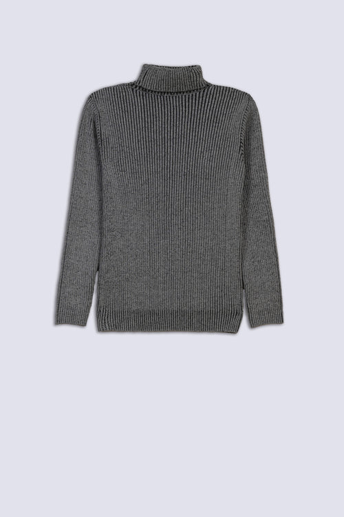 Grey Men's Mock Neck Sweater