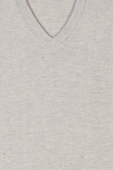 Oatmeal V-Neck Men's Sweater