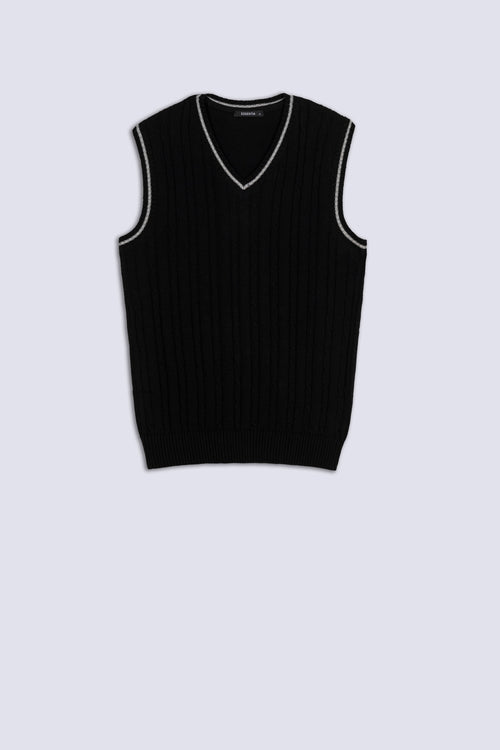 Black V-Neck Men's Sweater