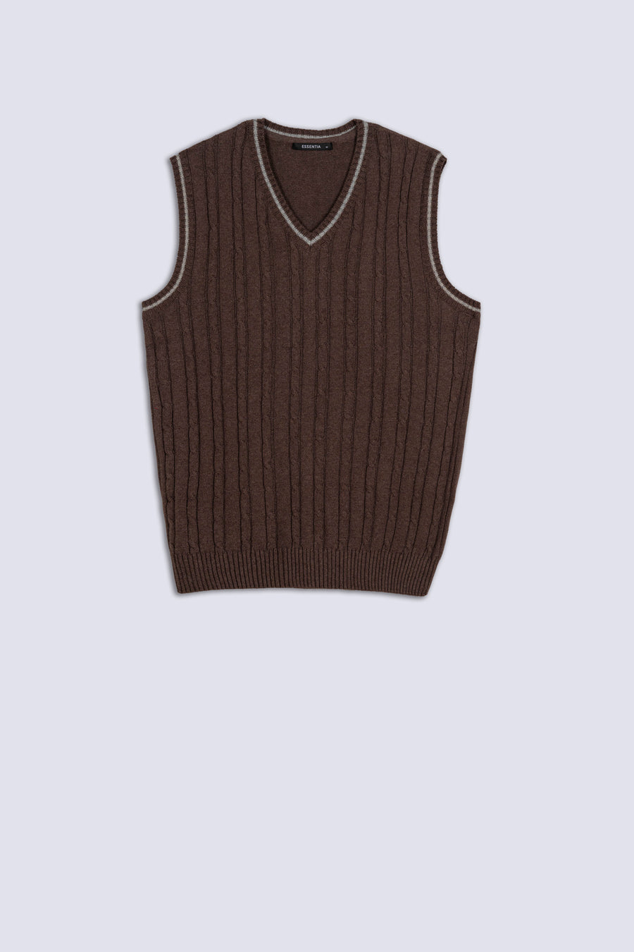Brown V-Neck Men's Sweater
